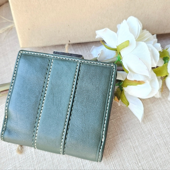 Vintage Coach Kisslock / Framed Wallet (Forest & Kelly Green) - Picture 10 of 10